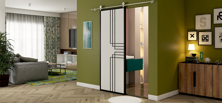 sliding bathroom door installation in Coral Gables